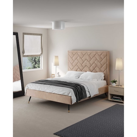 Manhattan Comfort Crosby Queen-Size Bed in Nude BD009-QN-ND